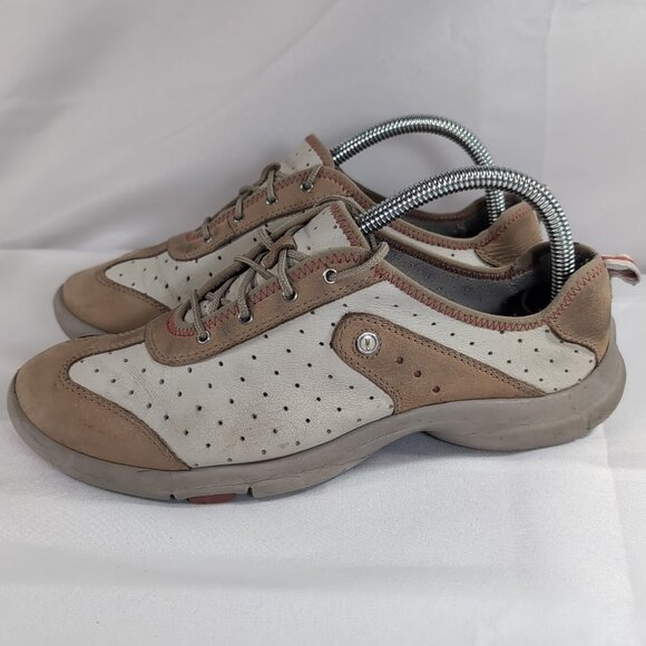 Privo Shoes Mujer Clarks Women US 8 8M M Leather Off White Cream Tan Beige 75404 - Picture 1 of 13